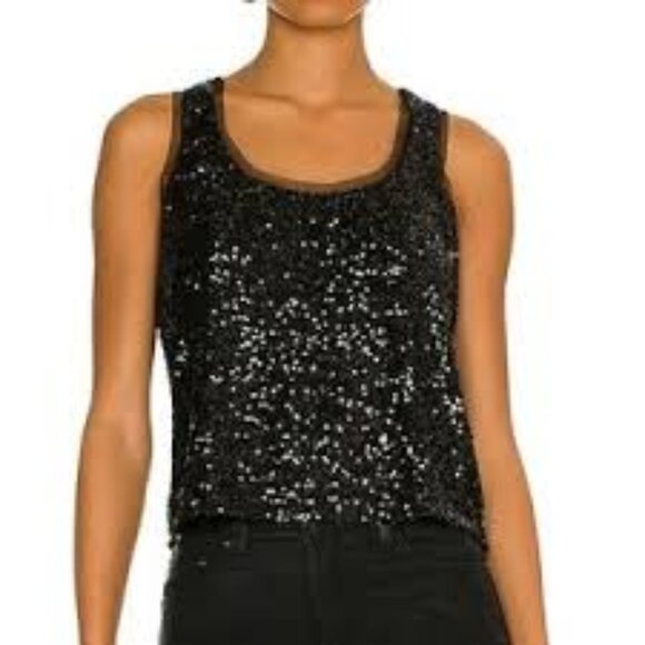 Express Sequin Crop Tank Top/Size L - Picture 1 of 15